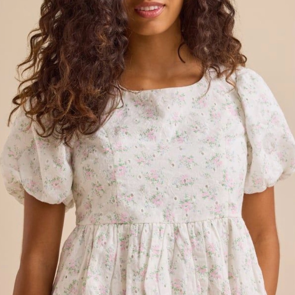 Altar’D State Floral Puff Sleeve Top